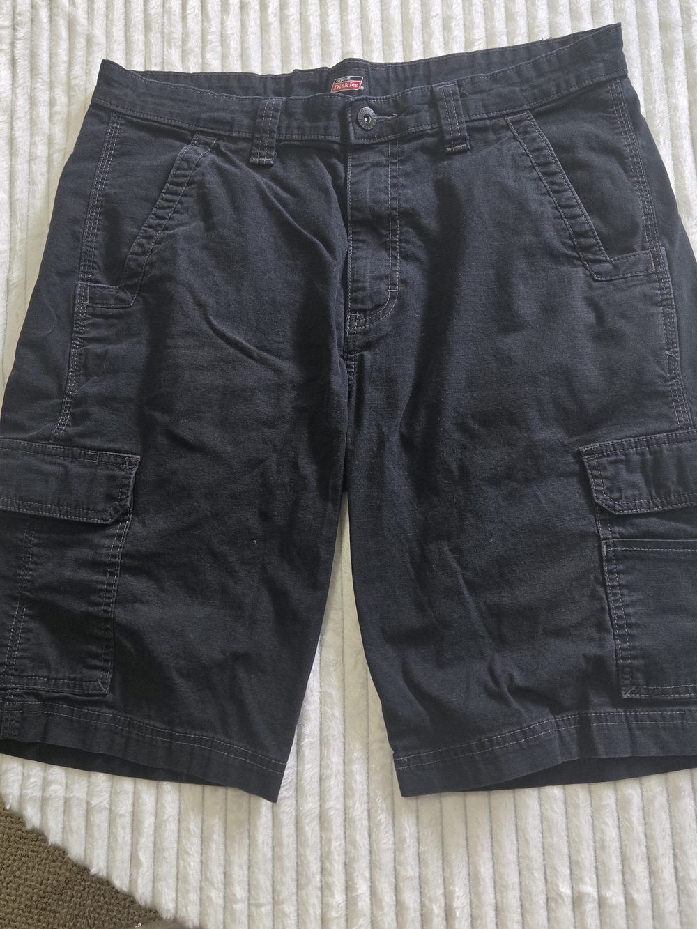 Genuine Dickies Mens Black Cargo Shorts Size 24 Stretch Workwear GR408RBK